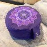 YogaStyles Design Meditatiekussen rond - Paars met Lotus en Ohm