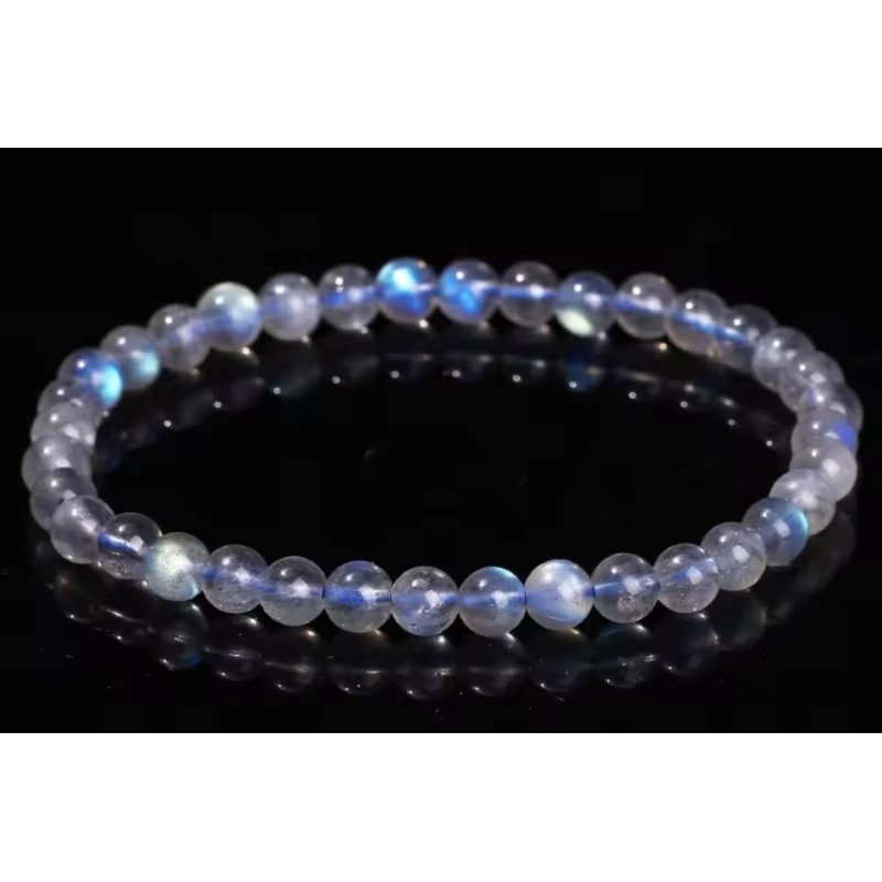 S4H MAANSTEEN A5 KWALITEIT BLAUW Edelstenen armband /  Hoogste kwaliteit 6 mm kralen / size 17cm