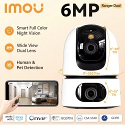 Imou 6 MP Dual Lens Binnencamera - AI Tracking voor Mens en Dier | Stones for Health