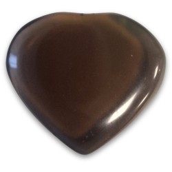 Edelsteen hart 30 mm Obsidiaan transparant