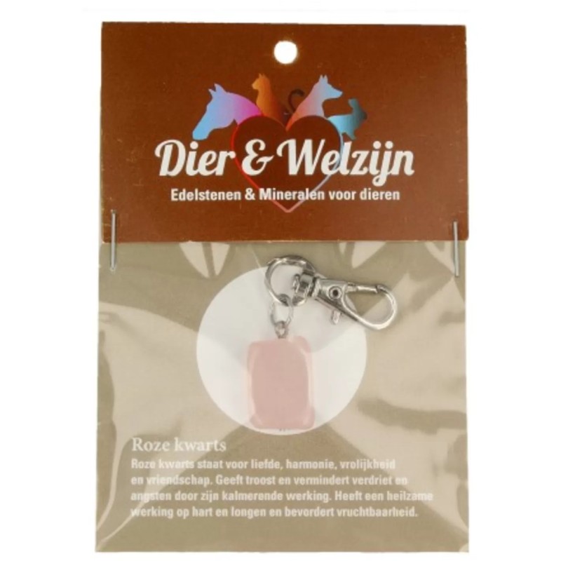 Rozenkwarts halsband hanger Dier & Welzijn