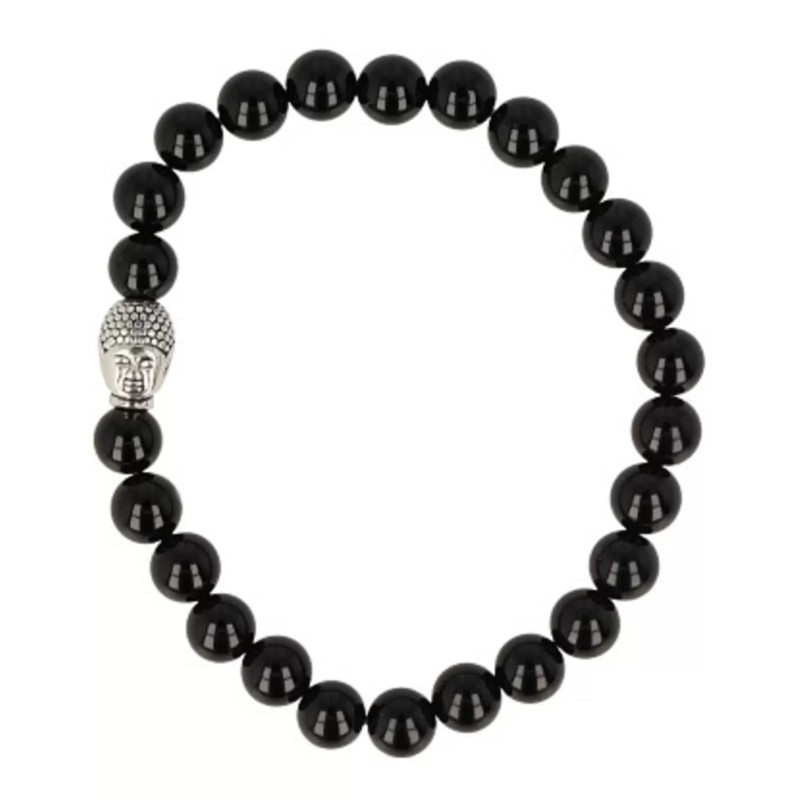 Onyx kralen armband boeddha mannen