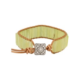 Jade leren armband gipsy-style