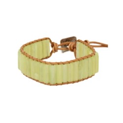 Jade leren armband gipsy-style