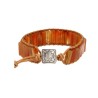 Carneool leren armband gipsy-style