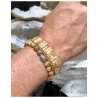 Jaspis landschap leren armband gipsy-style