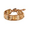 Jaspis landschap leren armband gipsy-style