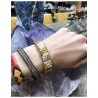 Jaspis landschap leren armband gipsy-style