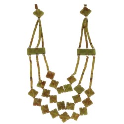 Jade bohemian ketting 3-streng klaver licht