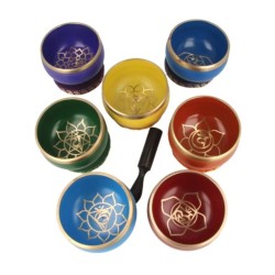 Chakra klankschalen set in driehoekdoos