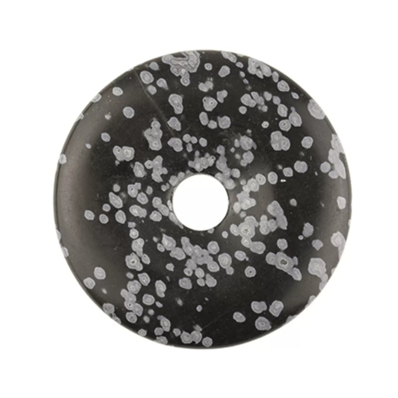 Obsidiaan sneeuwvlok donut 30 mm