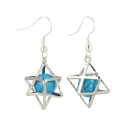 Howliet blauw (gekleurd) oorbellen merkabah