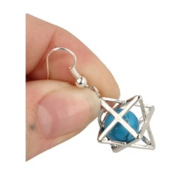 Howliet blauw (gekleurd) oorbellen merkabah