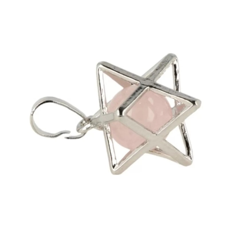 Roze kwarts Merkabah kooihanger