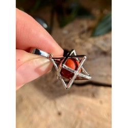 Jaspis rood Merkabah kooihanger