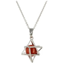 Jaspis rood Merkabah kooihanger