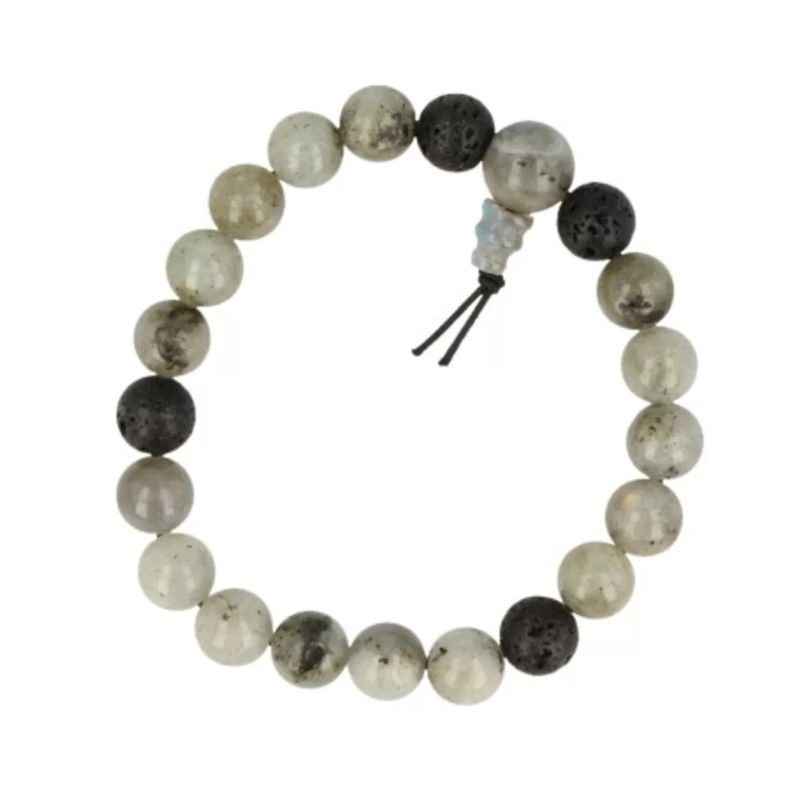 Labradoriet powerbead mannen - extra lange armband