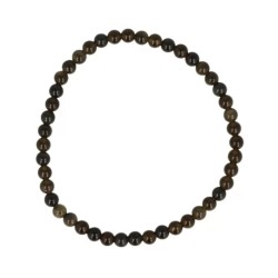 Obsidiaan goud kralenarmband 4 mm