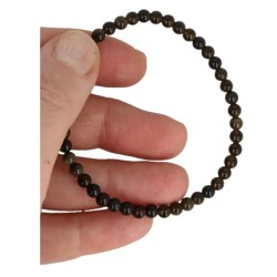 Obsidiaan goud kralenarmband 4 mm