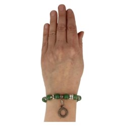 Aventurijn groen fashion kralenarmband met bedel