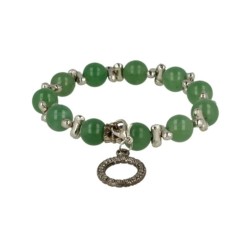 Aventurijn groen fashion kralenarmband met bedel