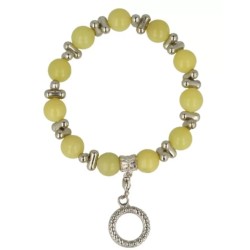 Jade olijf fashion kralenarmband met bedel