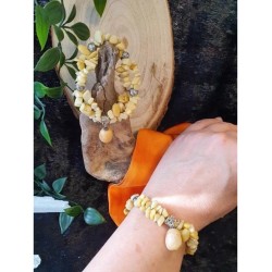 Aventurijn geel fashion armband Aventurijn geel dubbelstreng