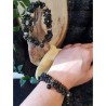 Obsidiaan zwart fashion armband dubbelstreng