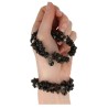 Obsidiaan zwart fashion armband dubbelstreng