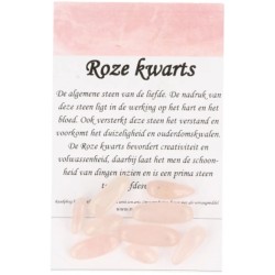 Roze kwarts kralen longdrop- 9 st.