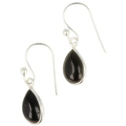 Obsidiaan zwart druppel sieraden set zilver