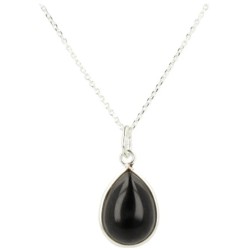 Obsidiaan zwart druppel sieraden set zilver