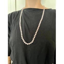 Roze kwarts 8mm kralen ketting 80 cm