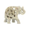 Speksteen olifant in olifant 6,5 cm slurf op