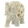 Speksteen olifant in olifant 6,5 cm slurf op