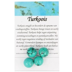 Turkoois kralen facet 14 mm - 4 st. (gekleurd)