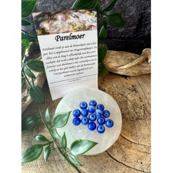 Kralen Parelmoer 7 mm blauw - 15 st. (bijgekleurd)