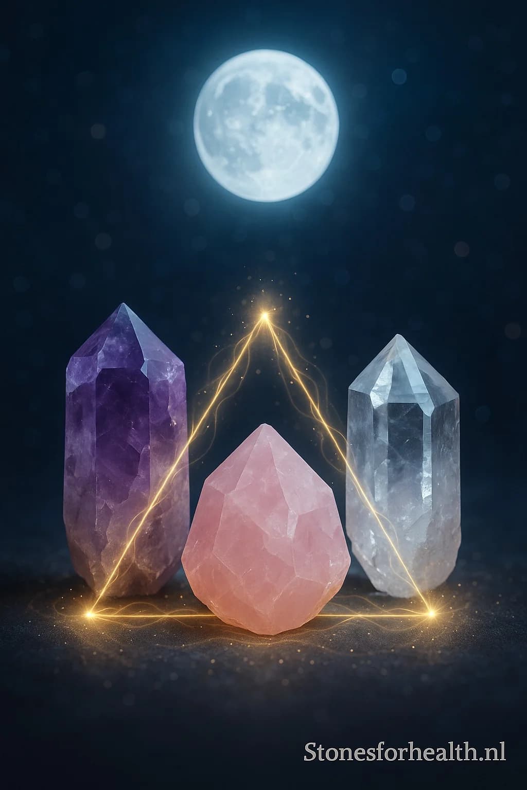De Gouden Driehoek: Amethist, Bergkristal & Rozenkwarts