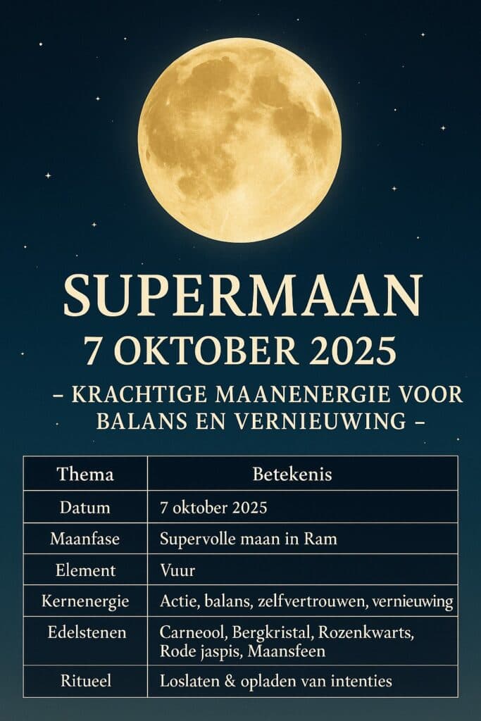 Supermaan 7 Oktober 2025 - Krachtige Maanenergie voor Balans en Vernieuwing