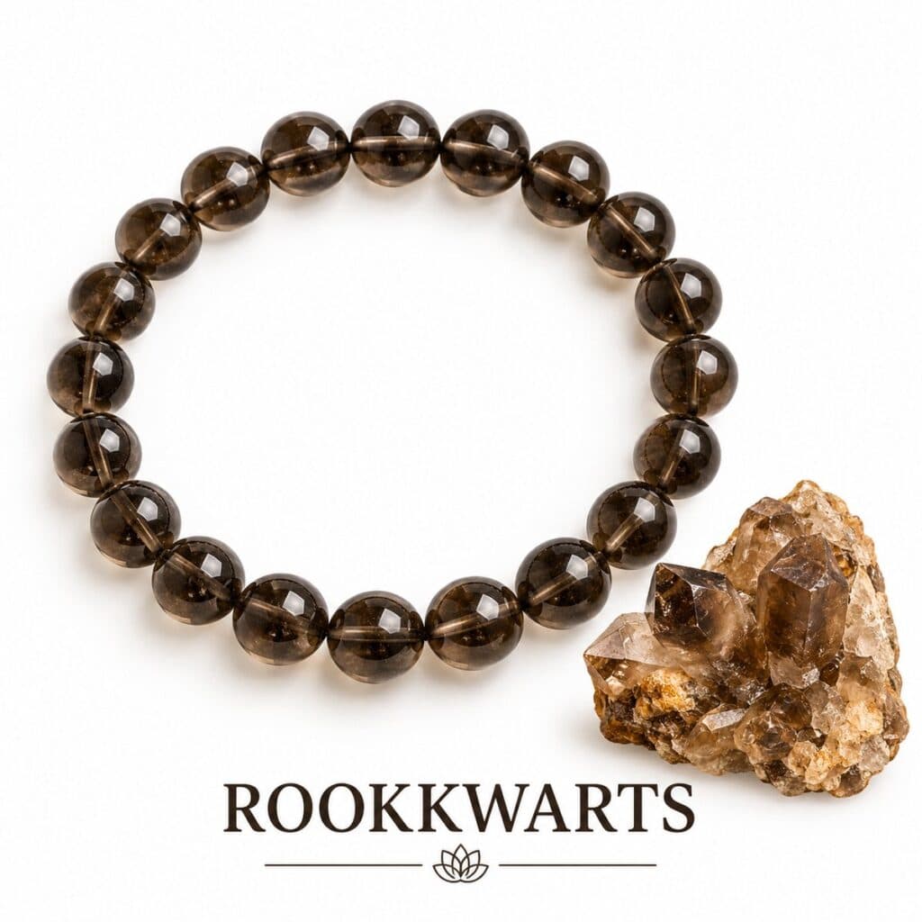 S4H Rookkwarts Edelstenen Armband – 8 mm Kralen – 18 cm
