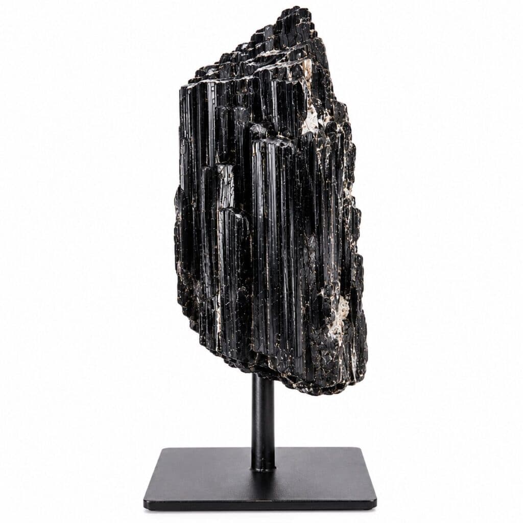 S4H Zwarte Toermalijn op Standaard – Edelsteen 20 cm – 750-1000 gram