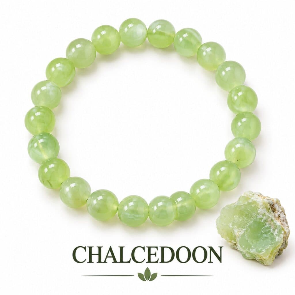 S4H Chalcedoon Armband – 8 mm Edelsteen Kralen – 18 cm