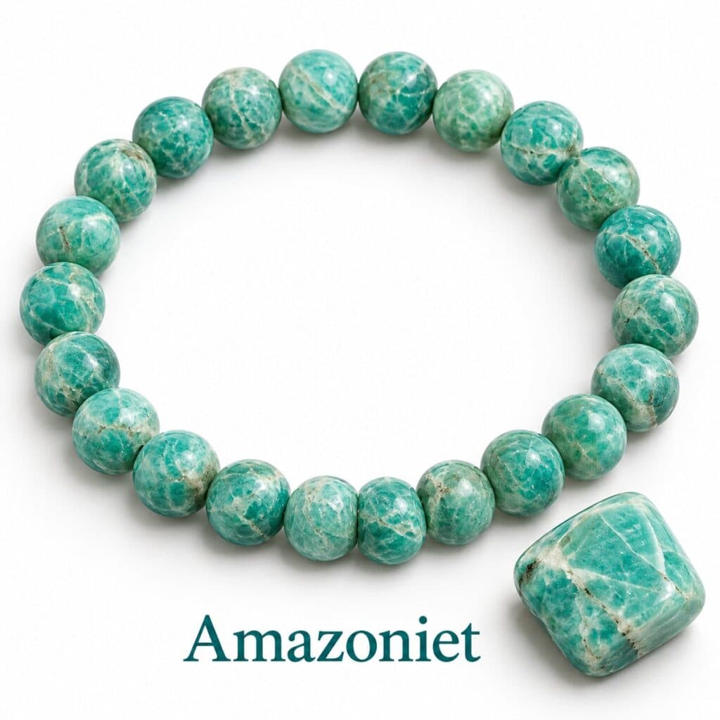 S4H Amazoniet Edelstenen Armband – 8 mm Kralen – 18 cm