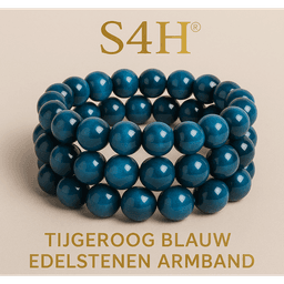 S4H Blauwe Tijgeroog Armband Set – Edelsteen voor Kracht en Bescherming