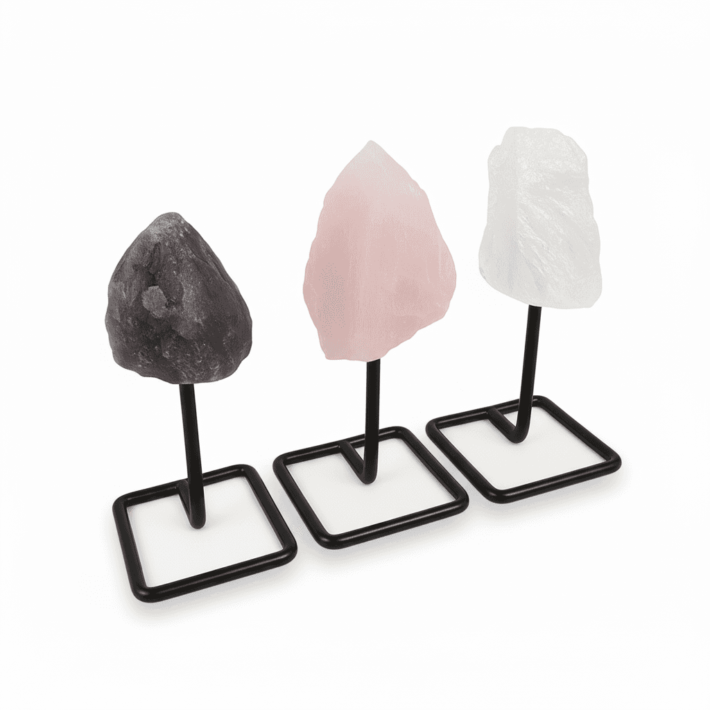 S4H Gouden Driehoek op Standaard – Edelstenen voor Balans en Harmonie