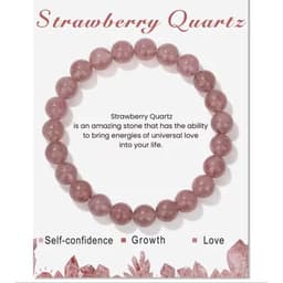 S4H Strawberrykwarts Edelstenen armband 8 mm kralen / size 18 cm