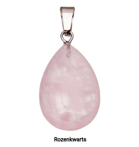 S4H Rozenkwarts Hanger Druppel 2 stuks