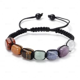 S4H EDELSTENEN CHAKRA ARMBAND 7 GEVLOCHTEN EDELSTENEN CHAKRA VERSTELBAAR