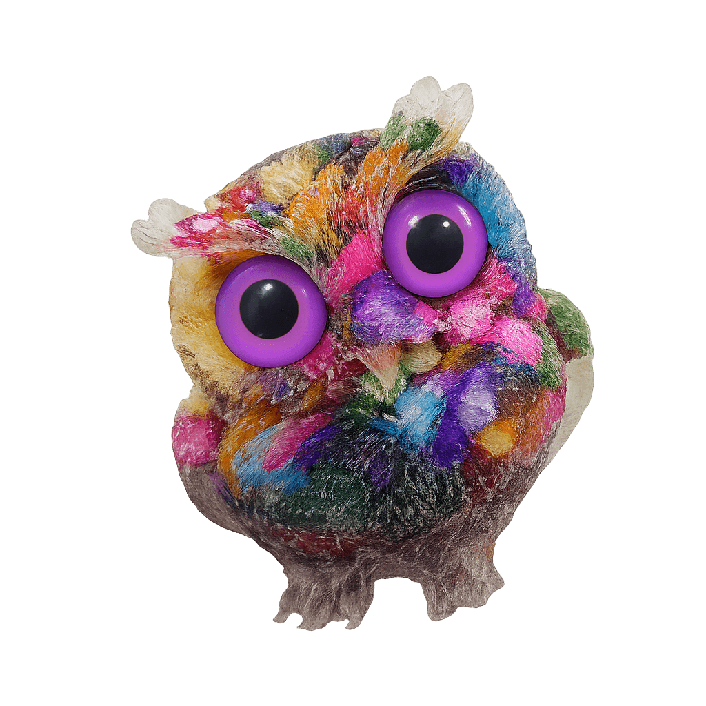 🦉 S4H Fui Gui Regenboog Uil – Symboliek van Wijsheid, Intuïtie & Bescherming – Handgemaakt Decoratief Beeldje