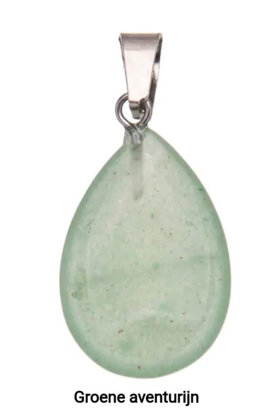S4H Groene Aventurijn Hanger Druppel 2 stuks